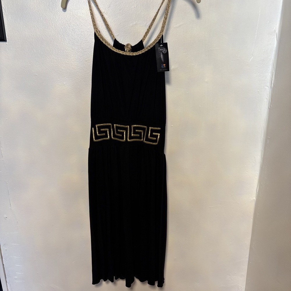 Bisou Bisou Stretch Cocktail Party Little Black Dress Sz M Sparkle Gold